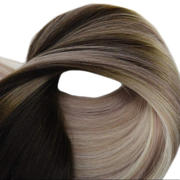 ✨ 18” 120 Gram FULL HEAD Human Hair OMBRÉ Clip ins main image 4